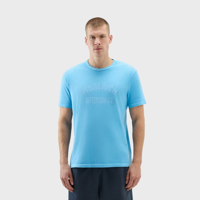Woolrich Light Garment-Dyed T-Shirt Alaskan Blue