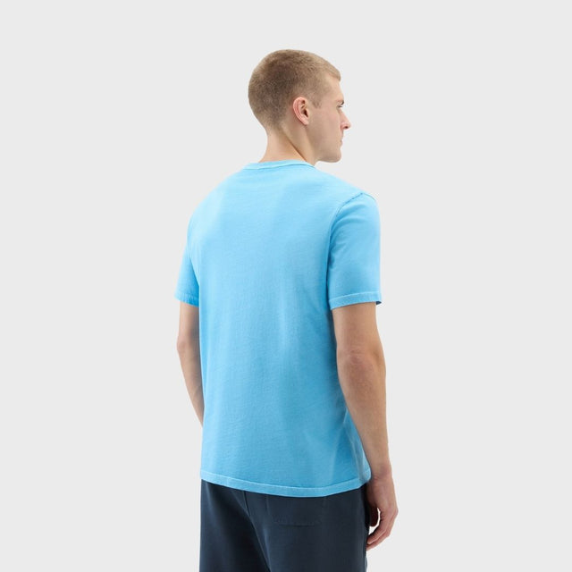 Woolrich Light Garment-Dyed T-Shirt Alaskan Blue