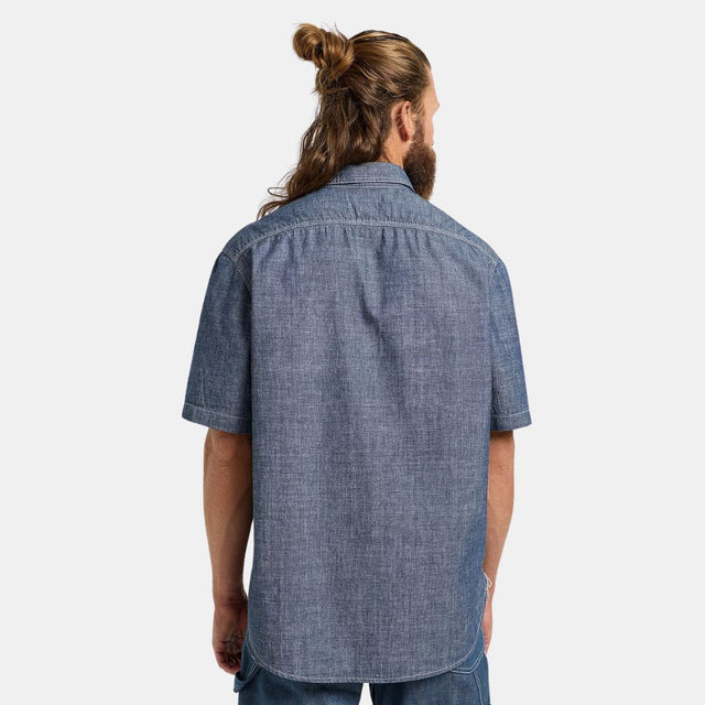 Lee 101 Short Sleeve Worker Shirt Rinse Chambray
