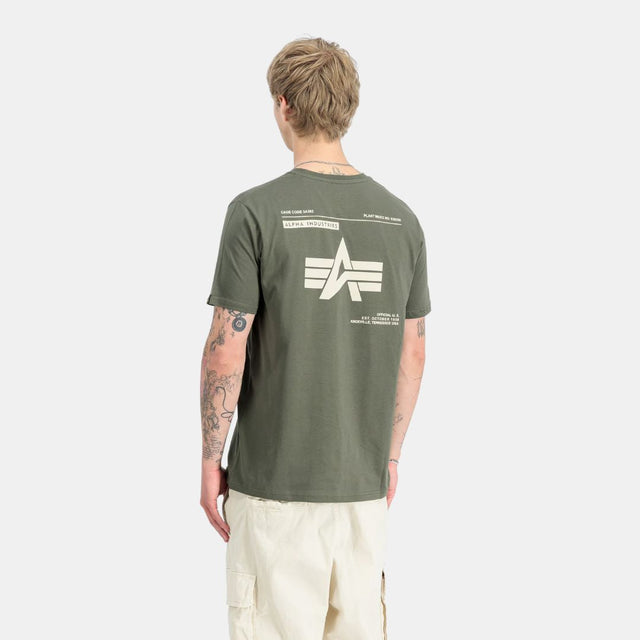 Alpha Industries Label T Back Print Dark Olive