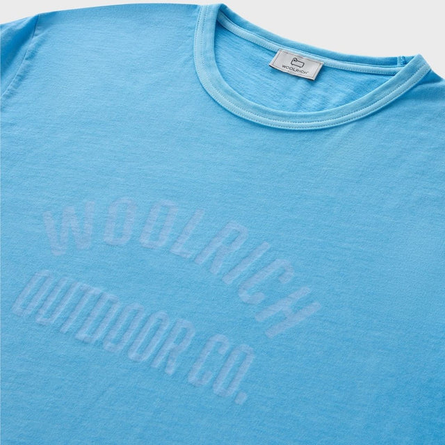 Woolrich Light Garment-Dyed T-Shirt Alaskan Blue