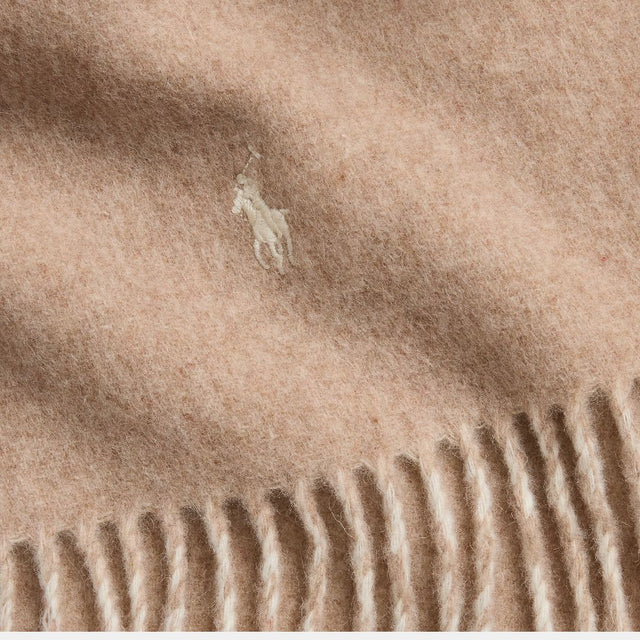 Polo Ralph Lauren Reversible Wool-Blend Scarf Taupe & Winter Cream