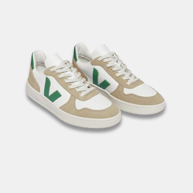 Veja Men's V-10 Chromefree Leather Extra White Emeraude Sahara