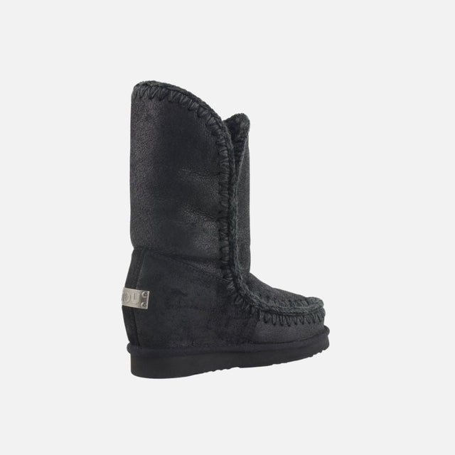 Mou Eskimo Inner Wedge Tall Cracked Black