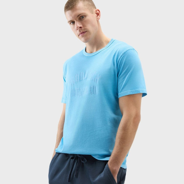 Woolrich Light Garment-Dyed T-Shirt Alaskan Blue