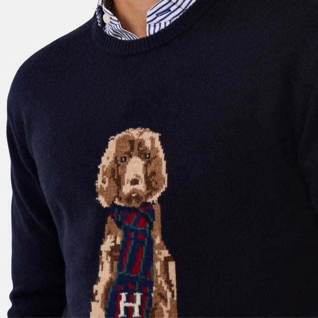 Hackett London Harry Knit Crew Midnight Blue