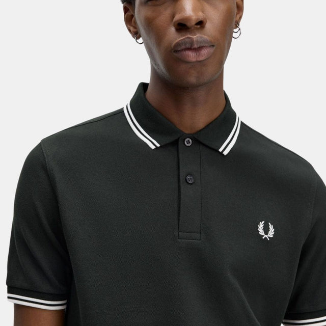 Fred Perry Polo M3600 Night Green & Snow White