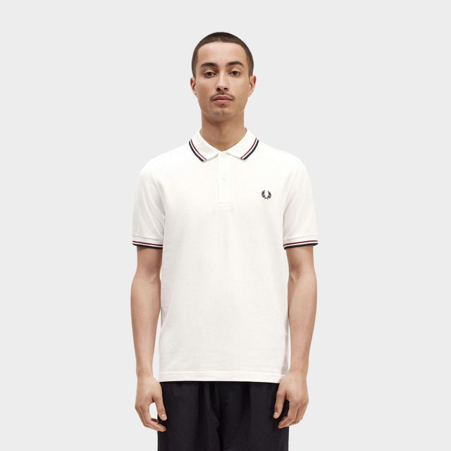 Fred Perry Polo M3600 White Red & Navy