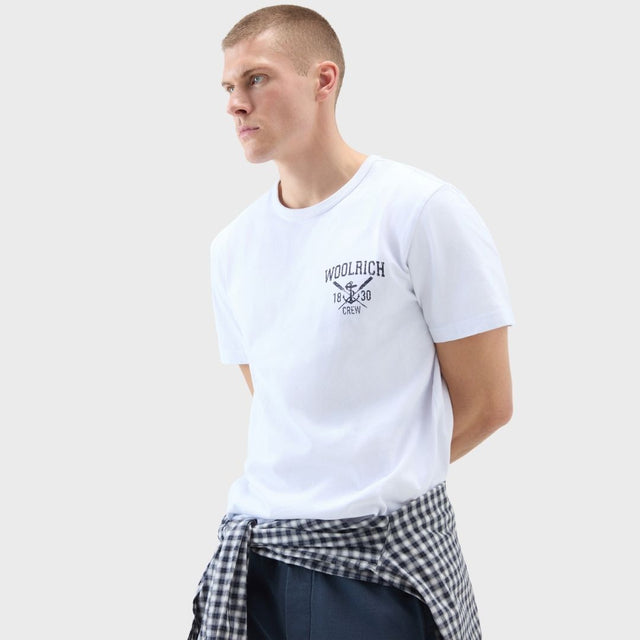 Woolrich Navy Logo T-Shirt Bright White