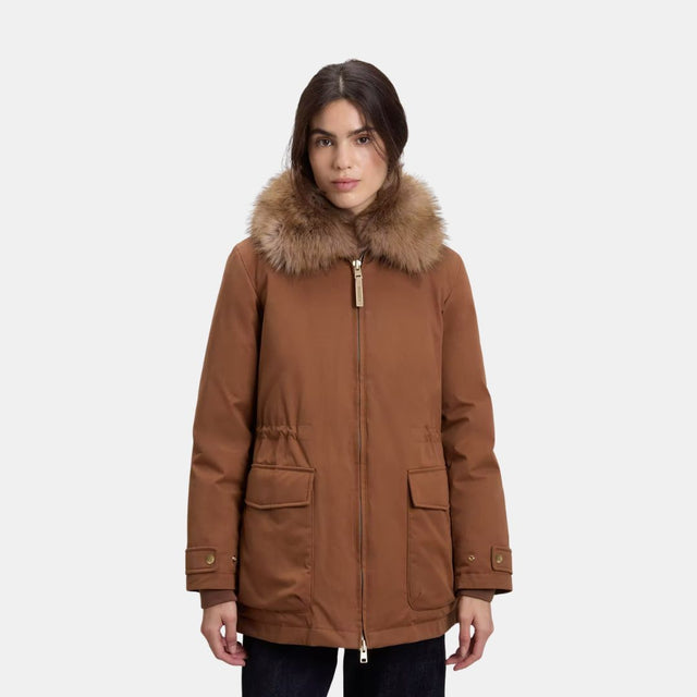 Woolrich Best Cotton Faux Fur Field Jacket Bison