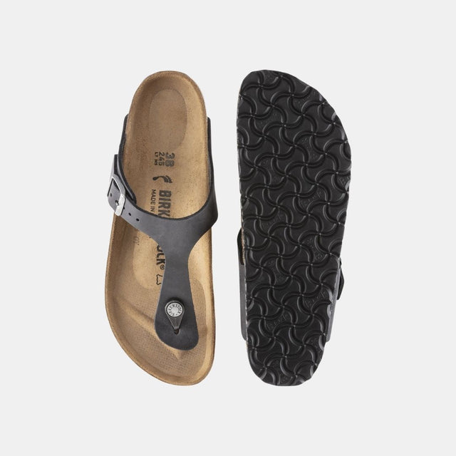 Birkenstock Gizeh Oiled Leather Birko Flor Unisex Black