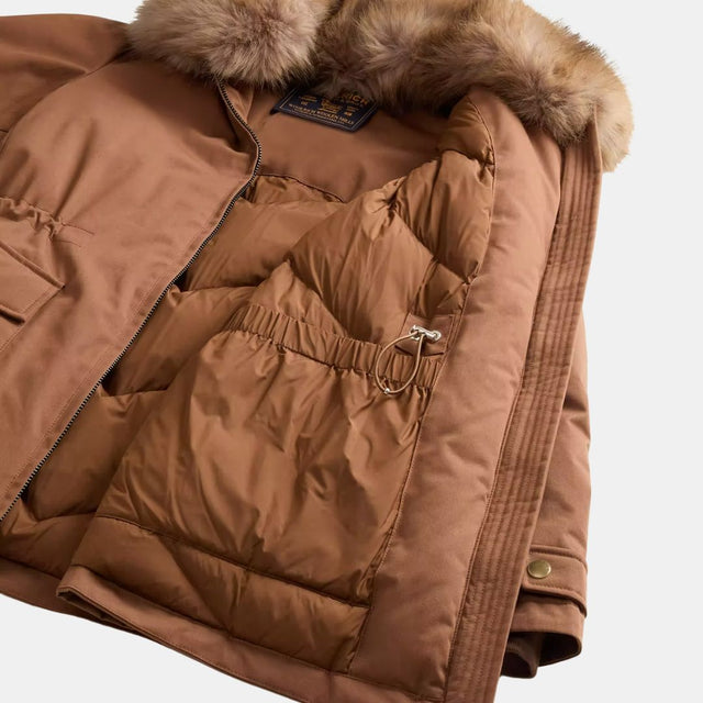 Woolrich Best Cotton Faux Fur Field Jacket Bison
