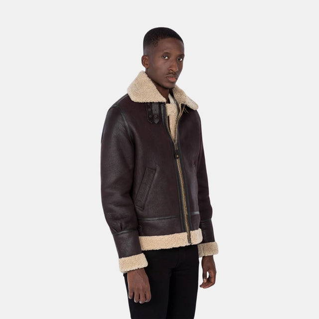 Schott NYC Bombardier B-3 Cordovan Jacket Sheep Leather
