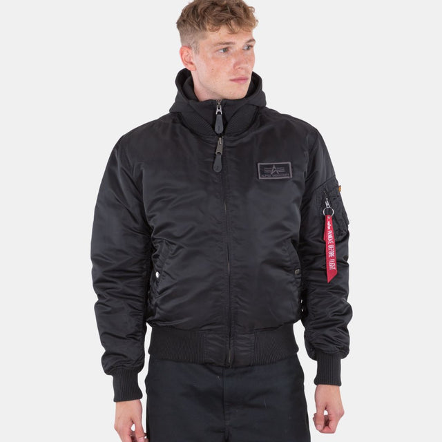 Alpha Industries MA-1 D-Tec Hood Bomber Jacket Black/Black