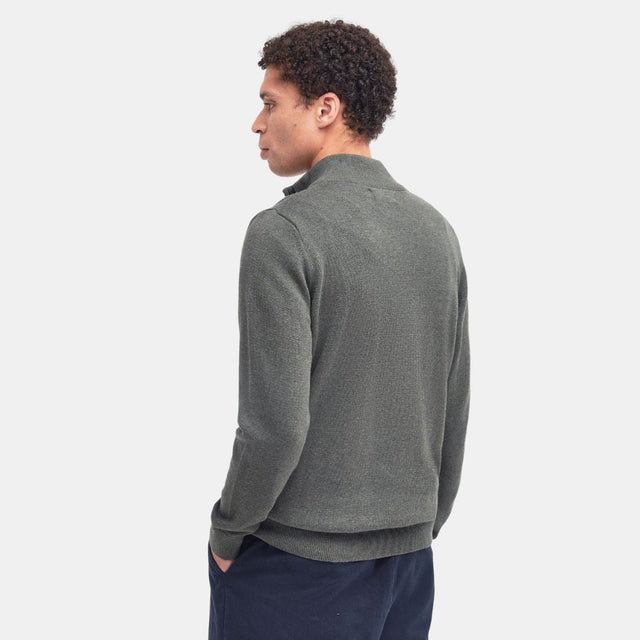Barbour Cotton Half-Zip Jumper Olive Marl