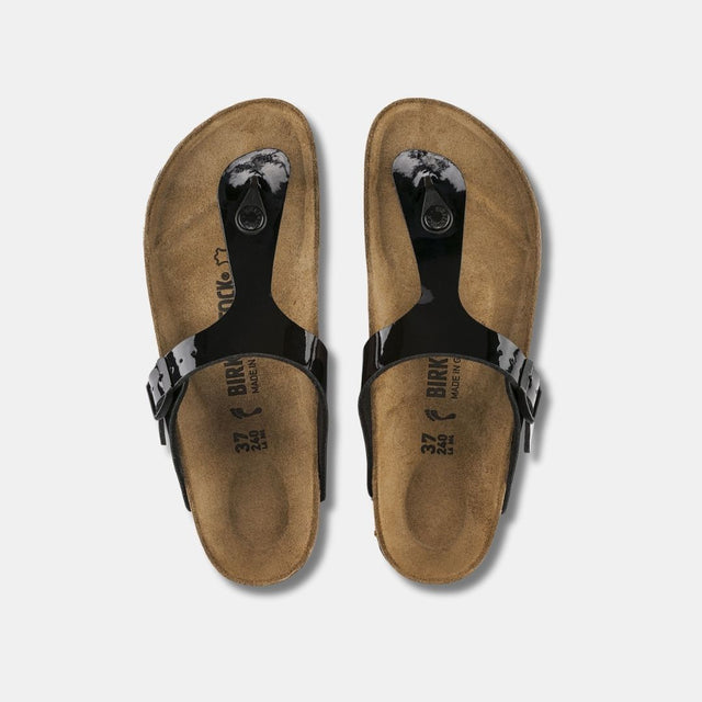 Birkenstock Gizeh Birko-Flor Patent Unisex Black