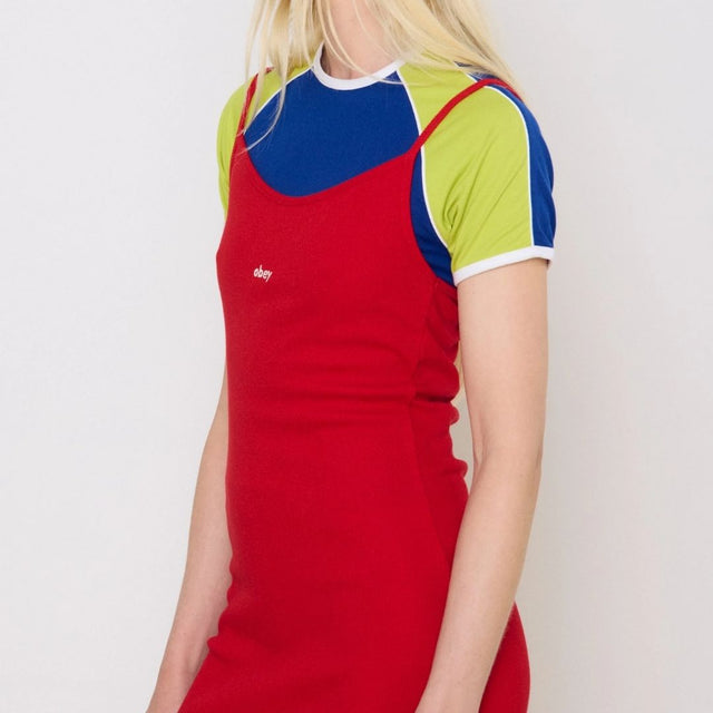Obey Bianca Long Tank Dress Cherry