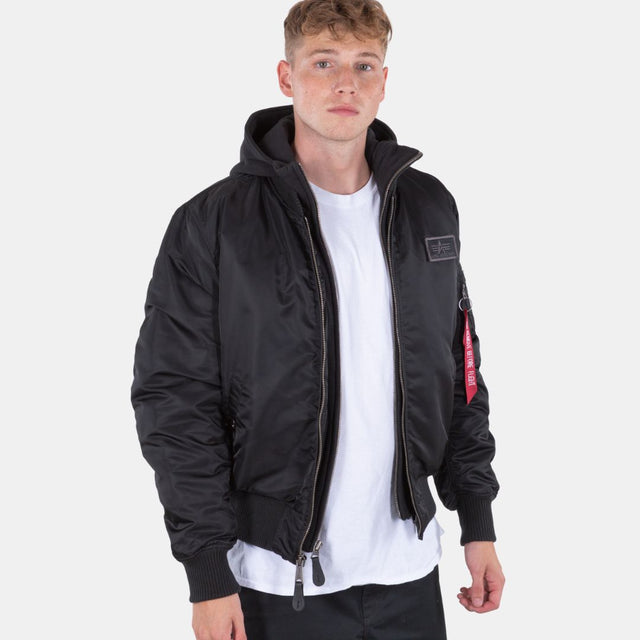 Alpha Industries MA-1 D-Tec Hood Bomber Jacket Black/Black
