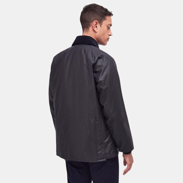 Chaqueta Barbour Bedale de algodón encerado azul marino para hombre