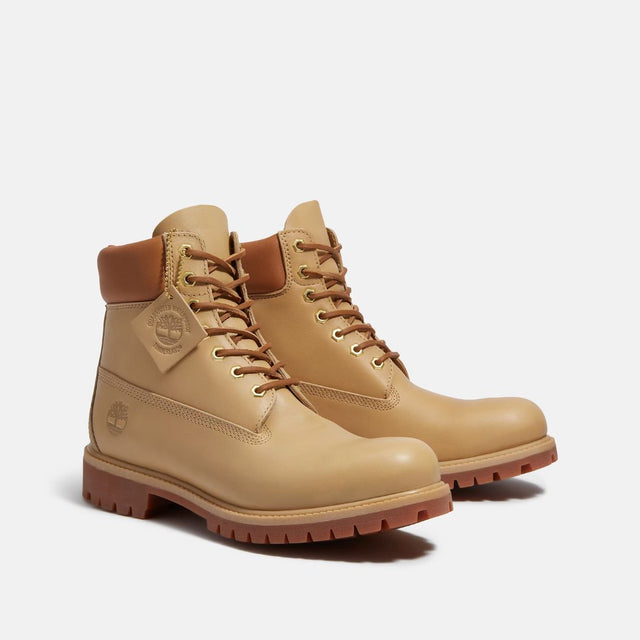 Timberland Premium 6 In Lace Waterproof Medium Beige Full Grain