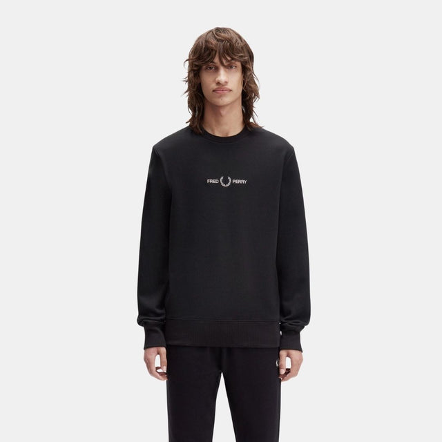 Fred Perry Embroidered Sweatshirt Black