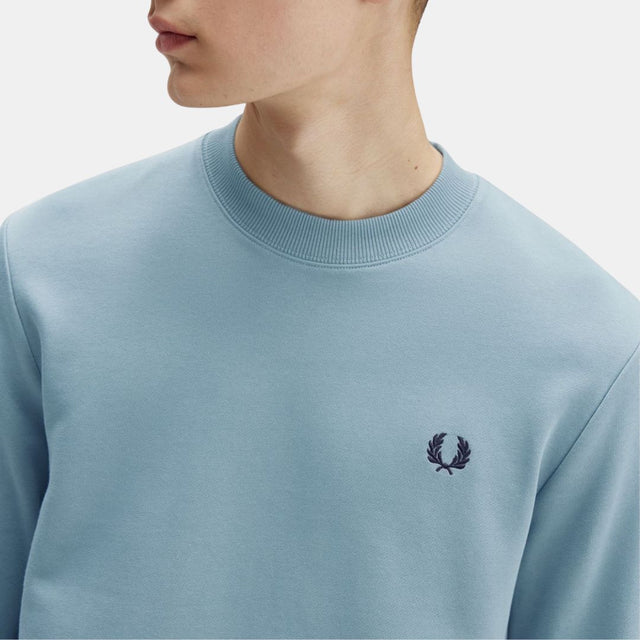 Fred Perry Crew Neck Sweatshirt Blue Stockport-Navy