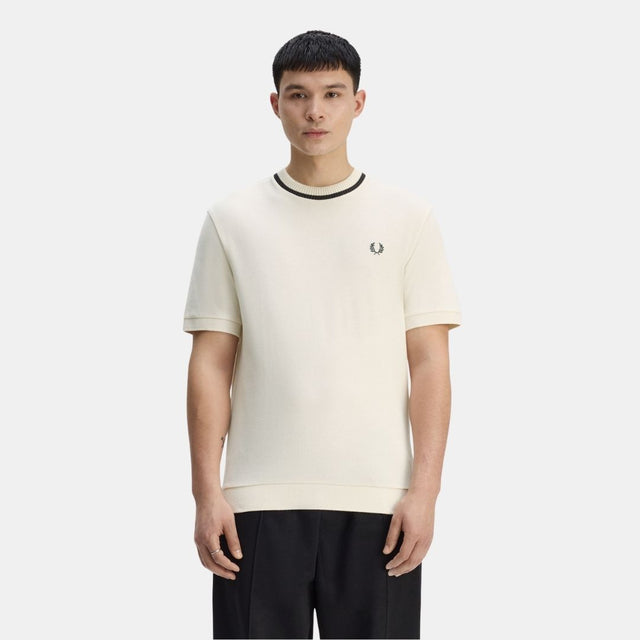 Fred Perry Crew Neck Piqué T-Shirt Ecru