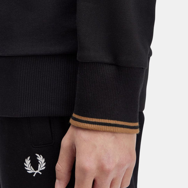 Fred Perry Crew Neck Sweatshirt Black-Champagne