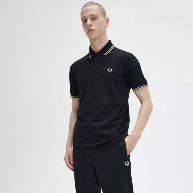 Fred Perry Polo M12 Black & Champagne