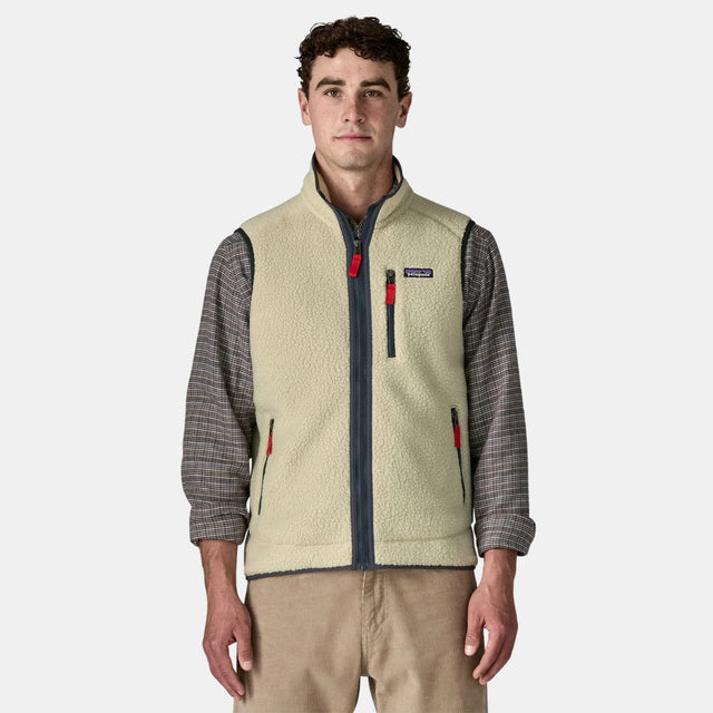 Patagonia Men's Retro Pile Vest Pelican w/Smolder Blue