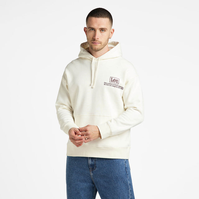 Lee Logo Loose Hoodie Ecru