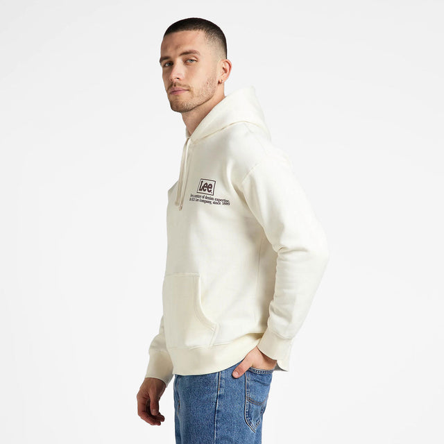 Lee Logo Loose Hoodie Ecru