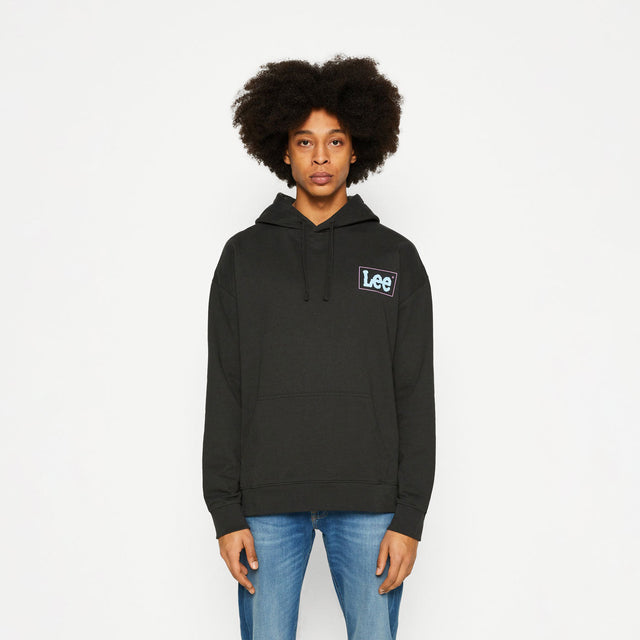 Lee Logo Loose Hoodie Washed Black