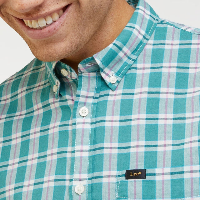 Lee Short Sleeve Button Down Shirt Monaco