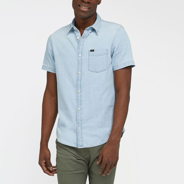 Lee Short Sleeve Button Down Shirt Blue Sky