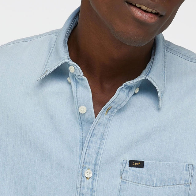 Lee Short Sleeve Button Down Shirt Blue Sky