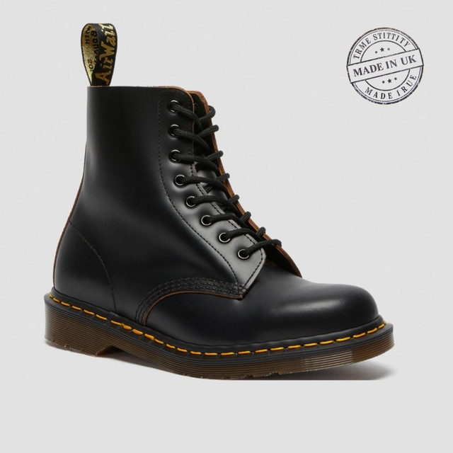Dr. Martens Vintage 1460 Unisex Black Quilon Made in UK