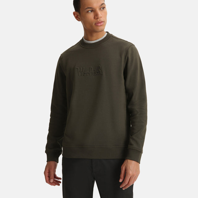 Woolrich Luxury Fleece Crewneck Dark Green