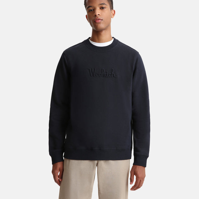 Woolrich Luxury Fleece Crewneck Melton Blue