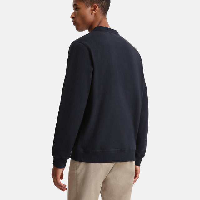 Woolrich Luxury Fleece Crewneck Melton Blue