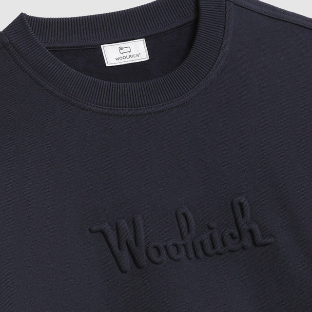 Woolrich Luxury Fleece Crewneck Melton Blue