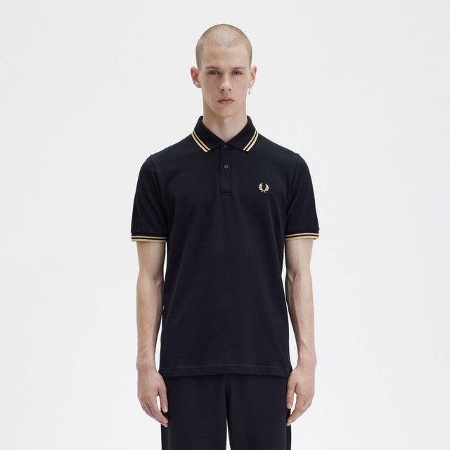 Fred Perry Polo M12 Black & Champagne