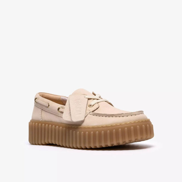 Clarks Torhill Boat Women's Nubuck Cream