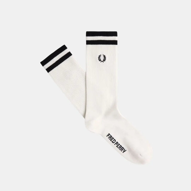 Fred Perry Tipped Sports Socks Snow White-Black