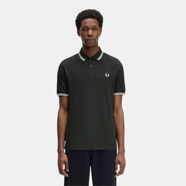 Fred Perry Polo M3600 Night Green & Snow White