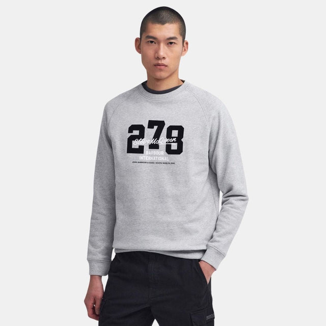 Barbour International Signature Graphic Sweatshirt Grey Marl