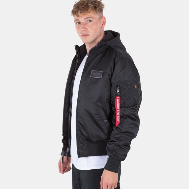 Alpha Industries MA-1 D-Tec Hood Bomber Jacket Black/Black