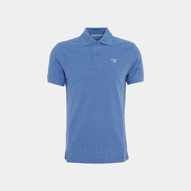 Barbour Tartan Pique Polo Shirt Dark Chambray Marl