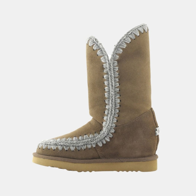 Mou Eskimo Inner Wedge Tall Suede Dark Stone