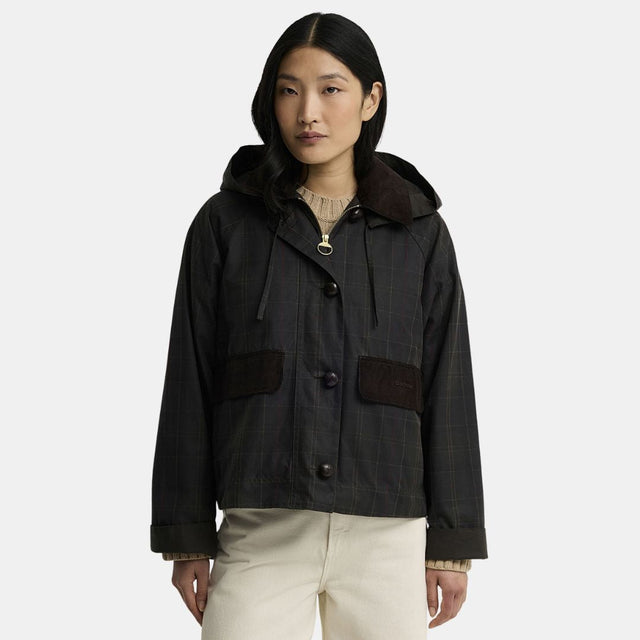 Barbour Adina Checked Wax Olive
